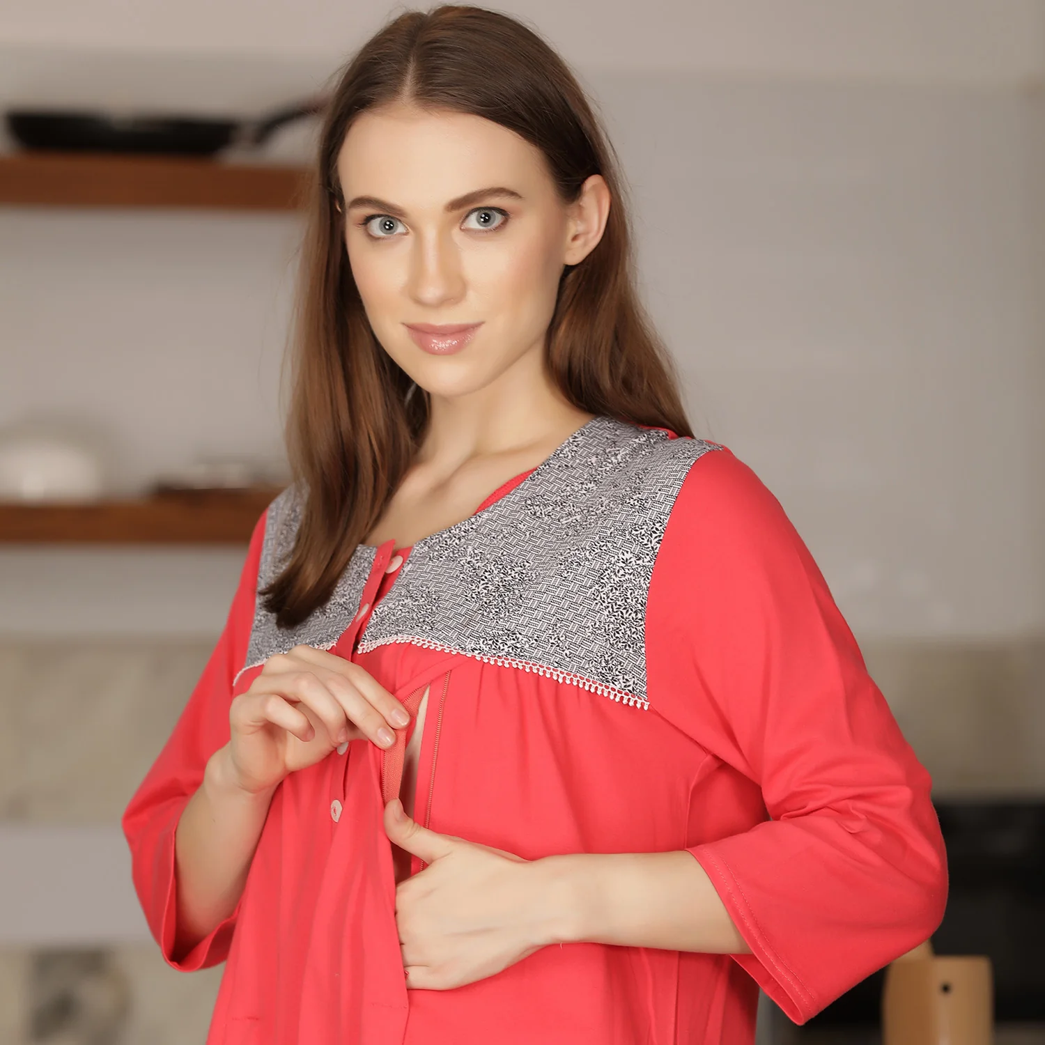 Feeding Cotton Knit Nighty - Image 4