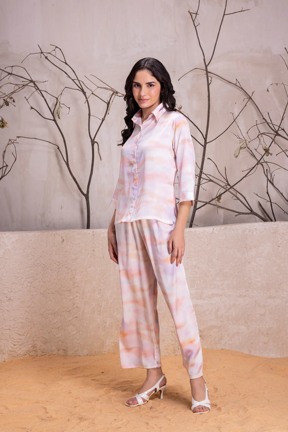 Crepe Satin Tye & Dye Co-ord Set - Image 4