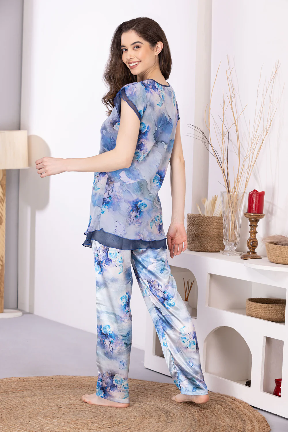 Double chiffon Printed Night suit - Image 4