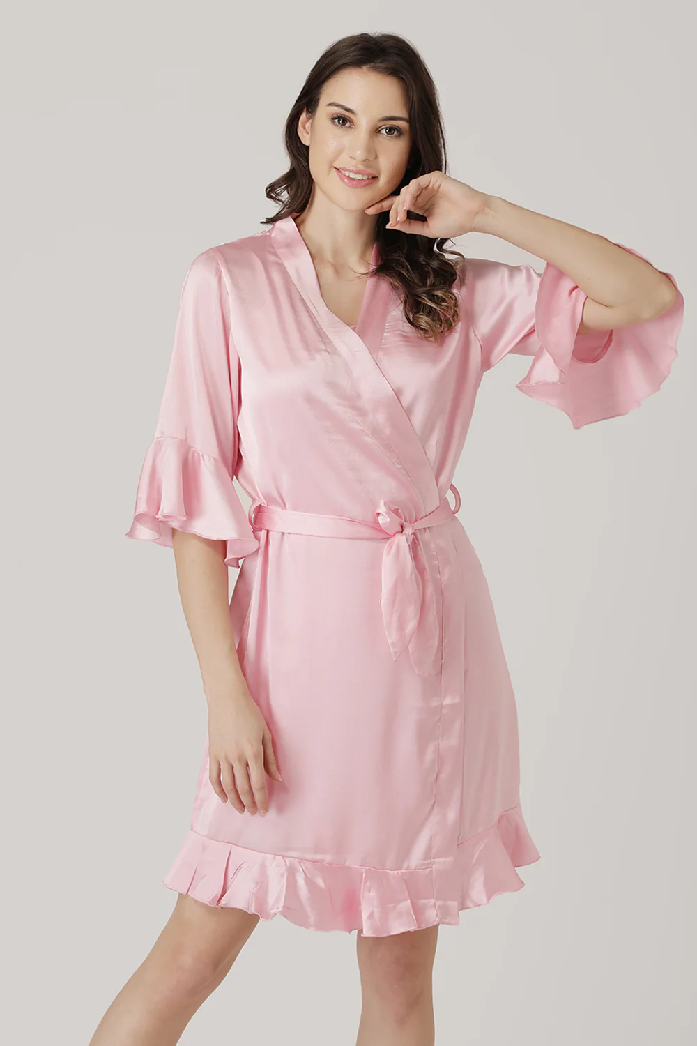 Fearless Fun & Exquisitely Bridal Satin Nightgown Set - Image 3