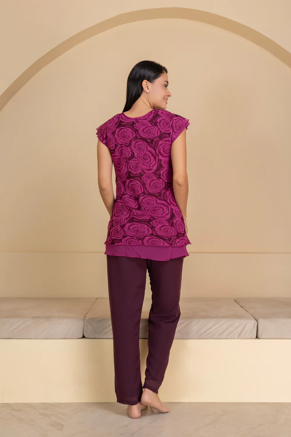 Floral Double Chiffon Pj set - Image 4