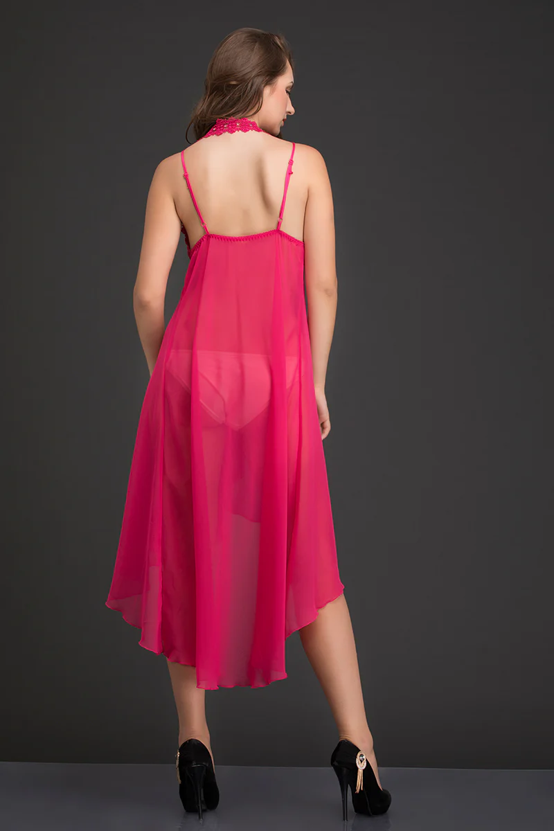 Classic Hollywood Chiffon And Lace Nighty - Image 4