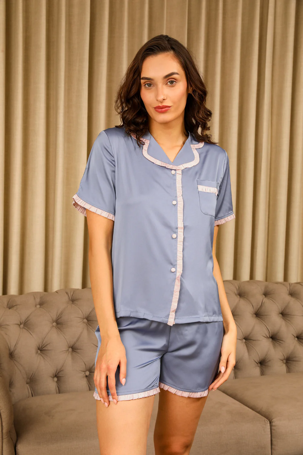 Midnight bliss Classic collar Nightsuit - Image 3