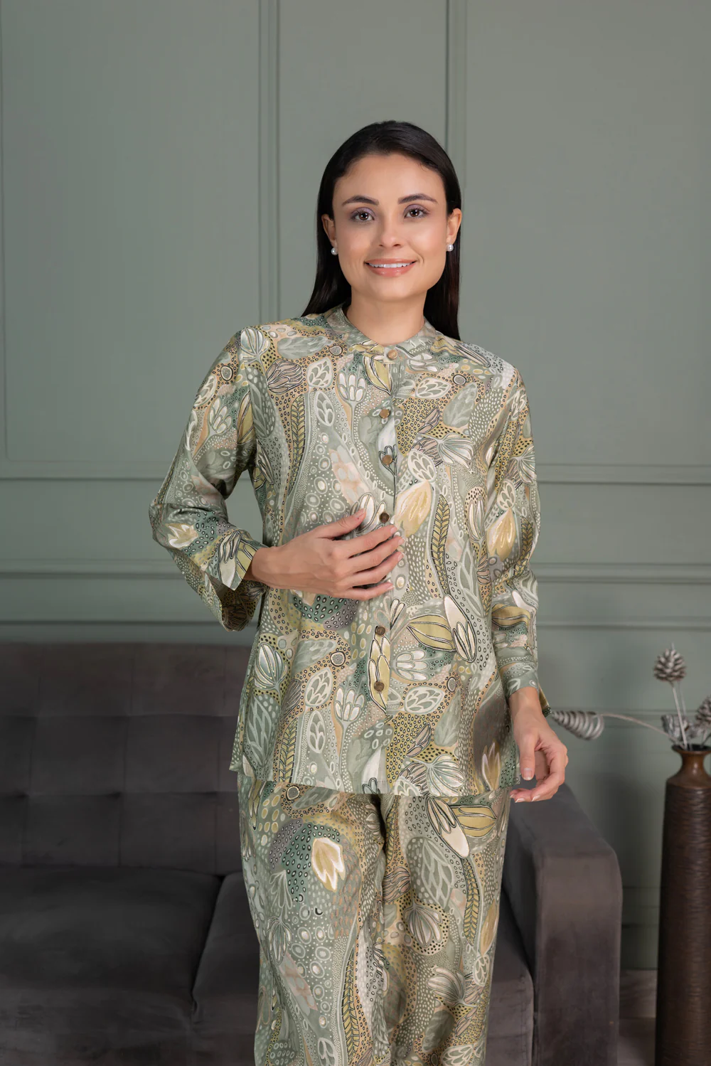 Mint Green Cotton Co-Ord Set - Image 2