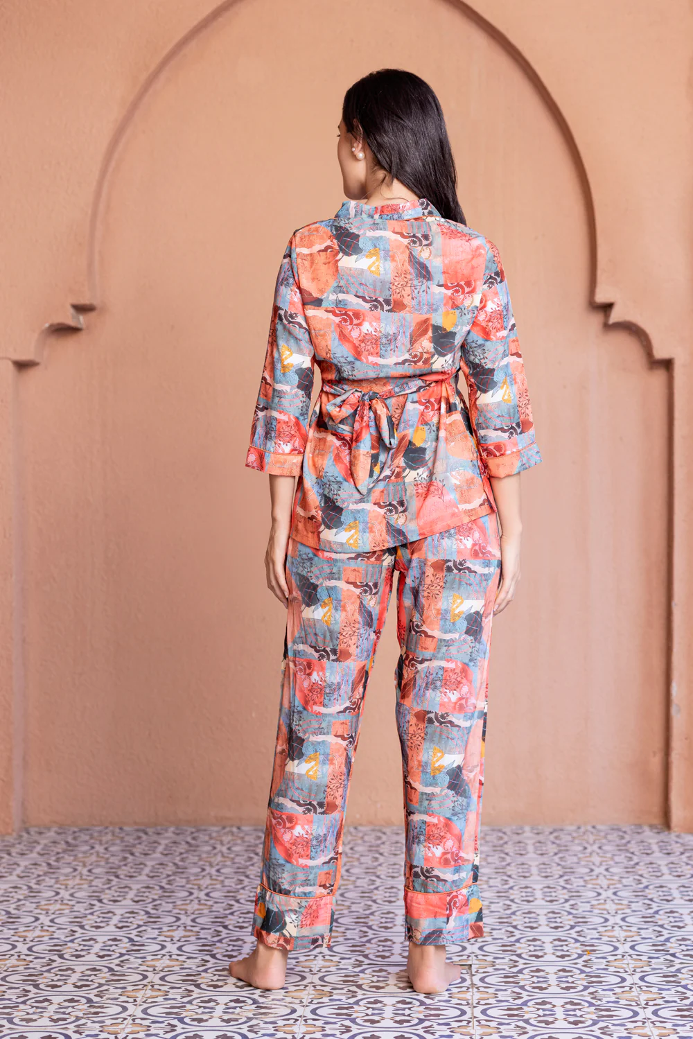 Multicolor Printed Satin Co-ord Set - Image 3