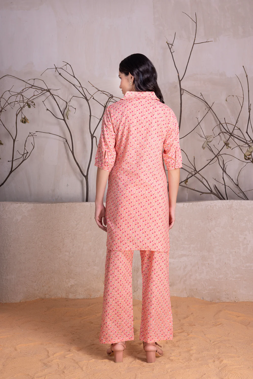 Orange Co-ord set In Pure Cotton - Image 3