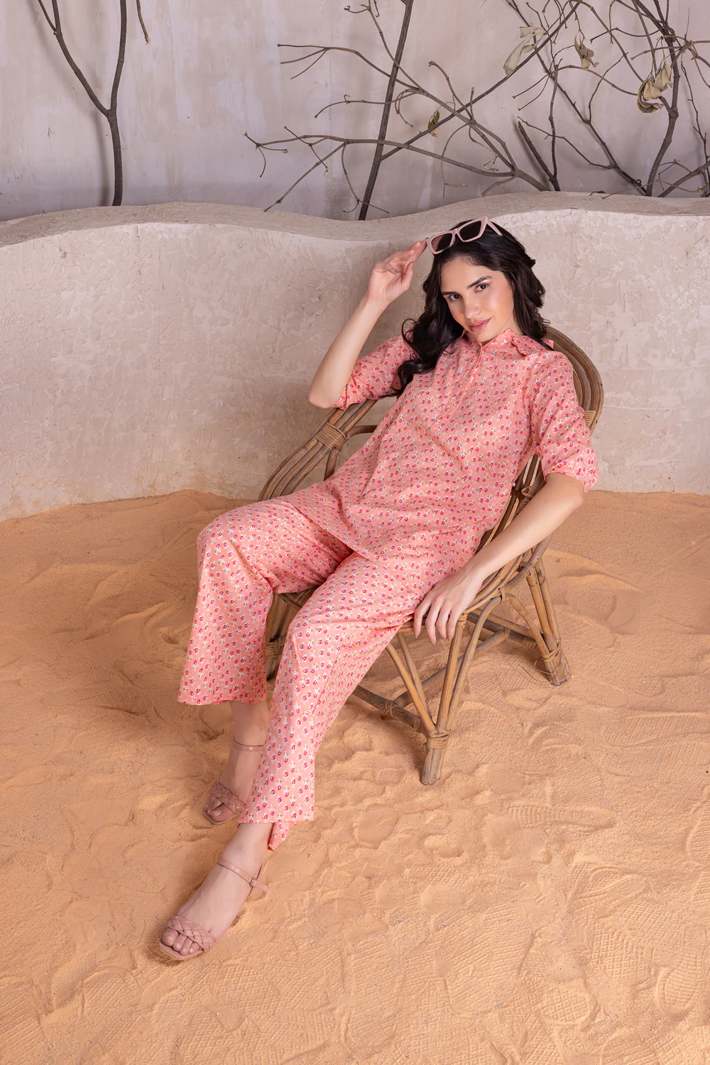 Orange Co-ord set In Pure Cotton - Image 4