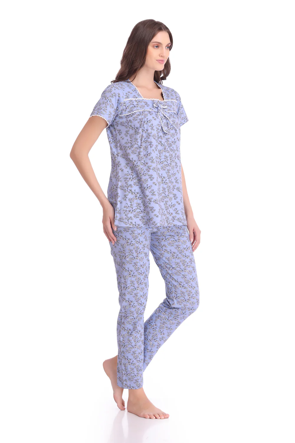 Printed Knit Cotton Night suit - Image 3