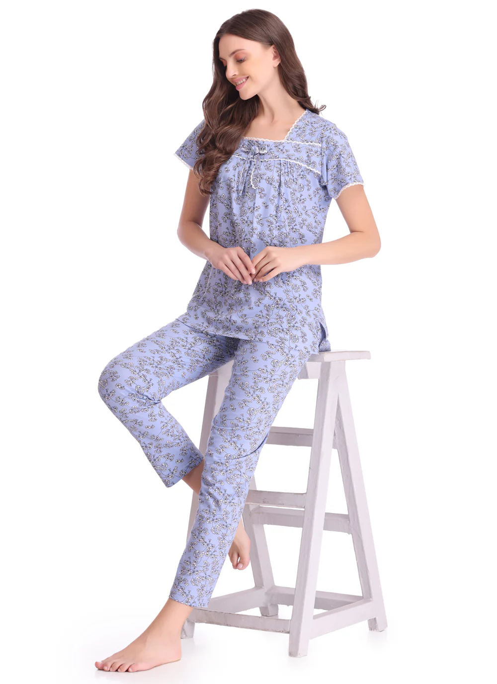 Printed Knit Cotton Night suit - Image 4