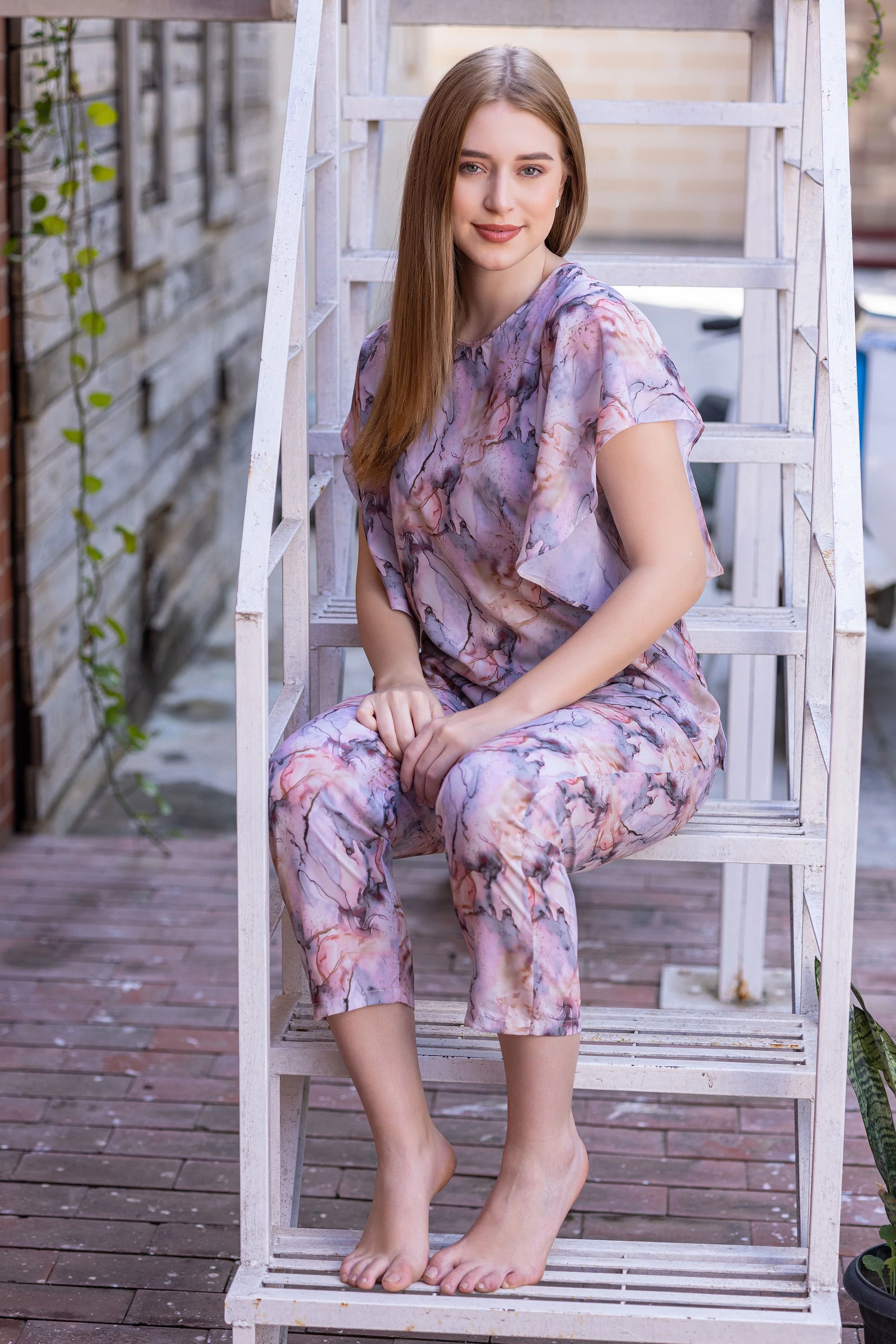 Printed Satin Co-ord set - Image 4