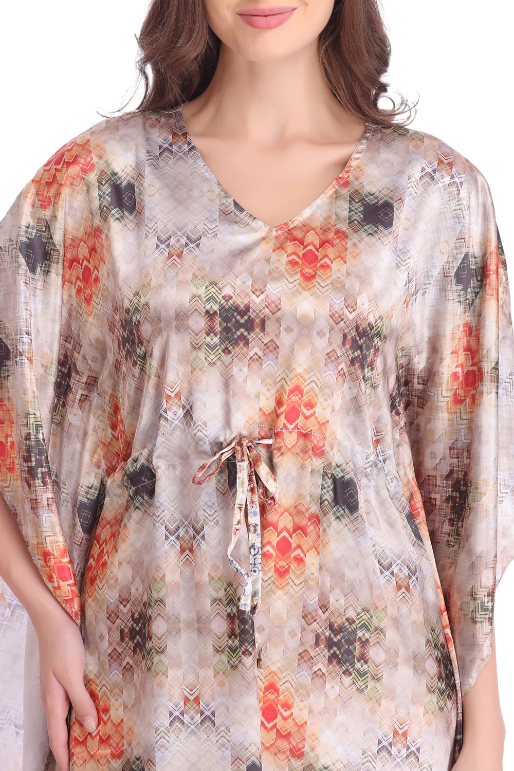Printed Satin Kaftan - Image 3
