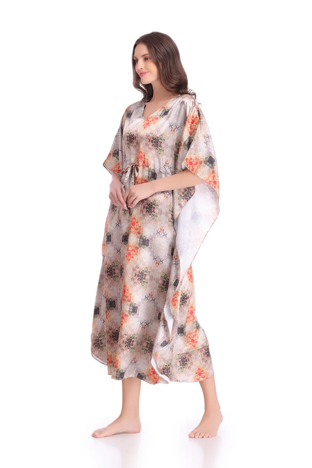Printed Satin Kaftan - Image 4