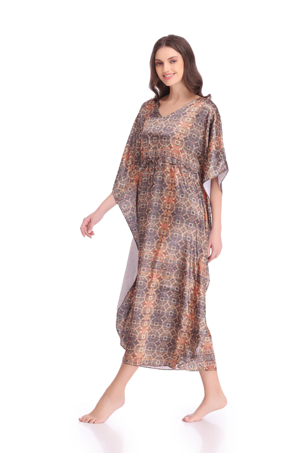 Printed Satin Kaftan - Image 2