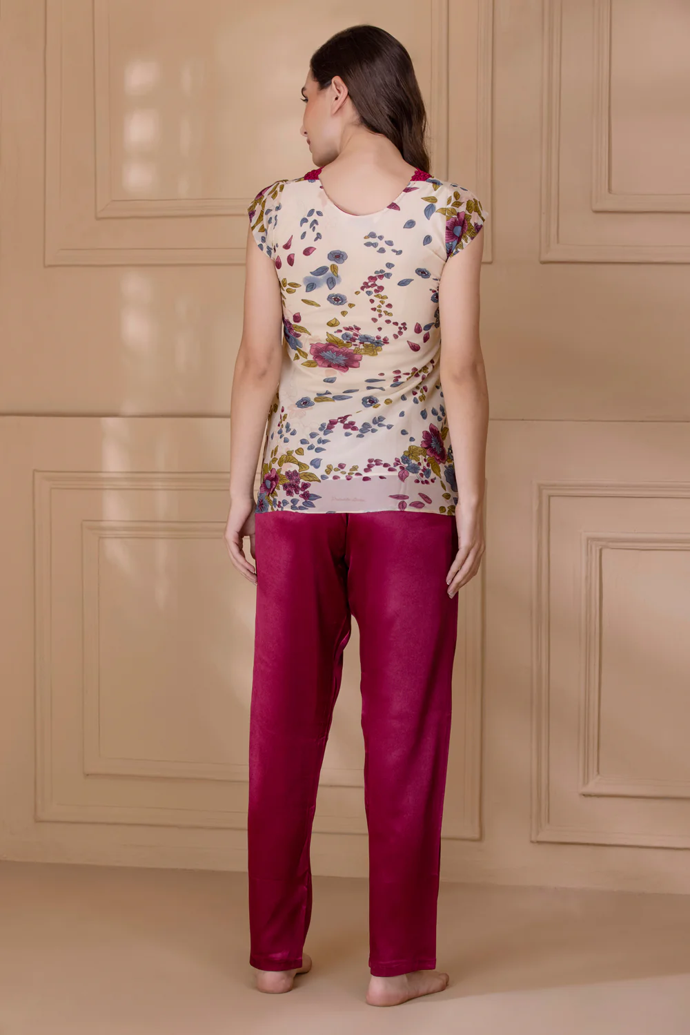 Printed Satin Night suit - Image 3