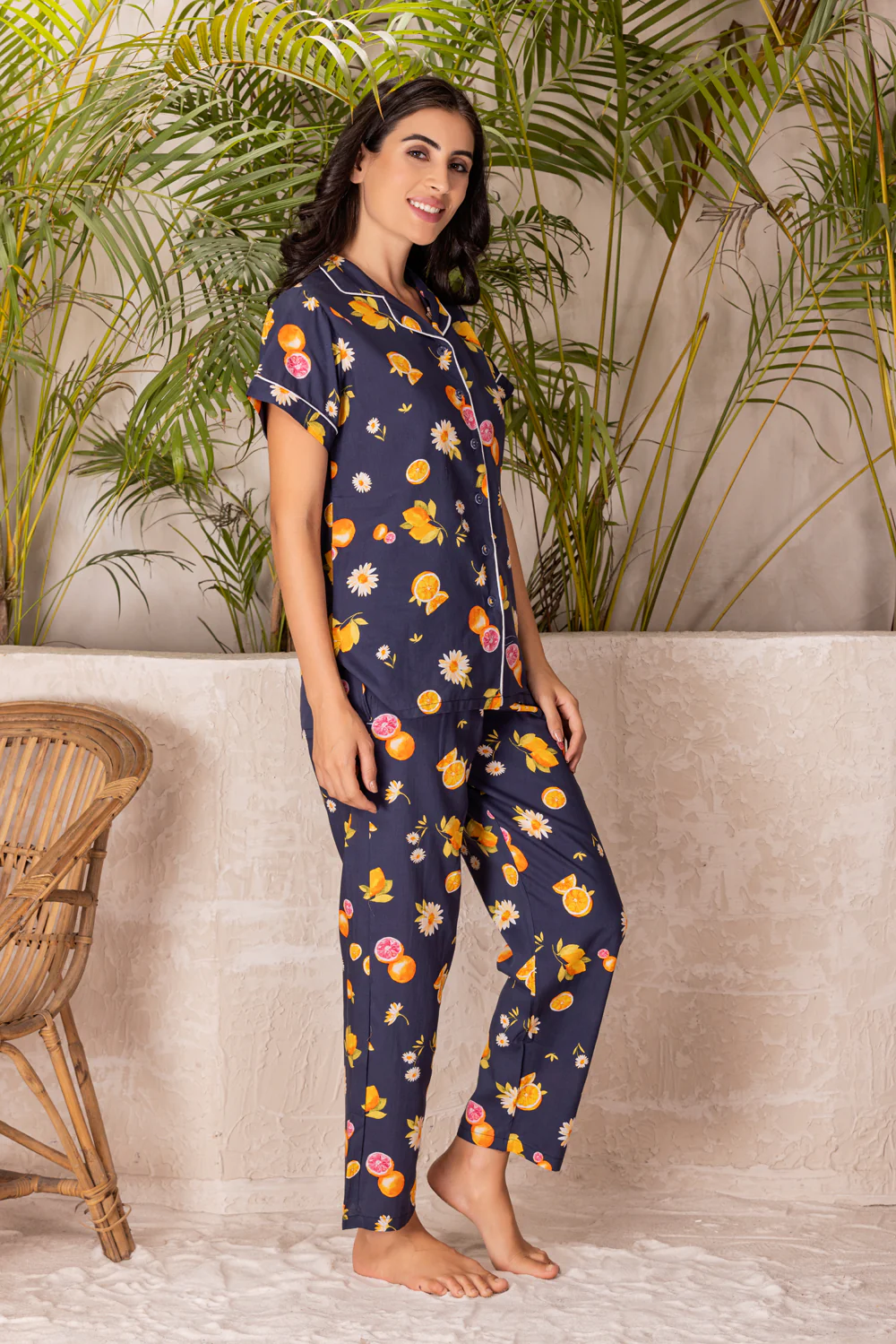 Printed classic collar Night suit - Image 3